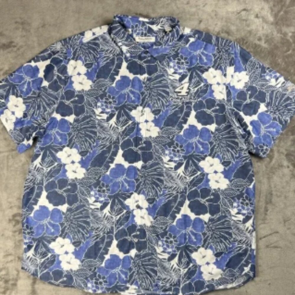 Kevin Harvick Tommy Bahama Coconut Point Playa Flora Camp Button Up Shirt 3XL
